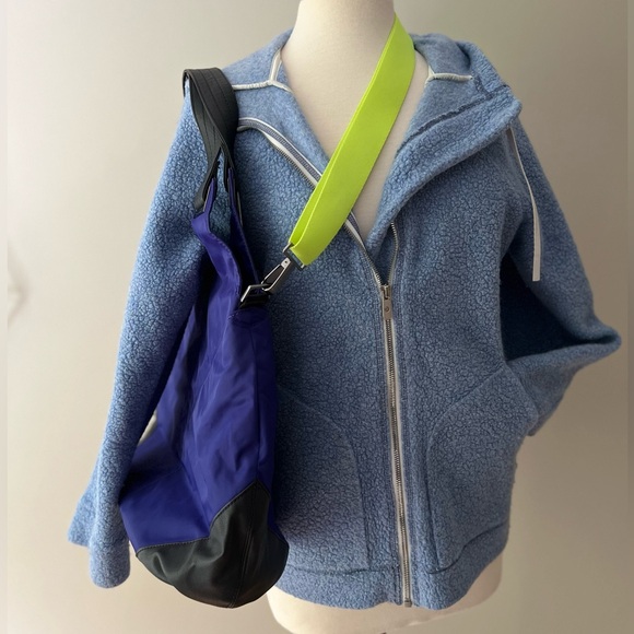 VTG UA Hobo Bag Purse Cobalt Blue Gold Neon Yellow Gym Travel Tote Under Armour - Picture 6 of 17